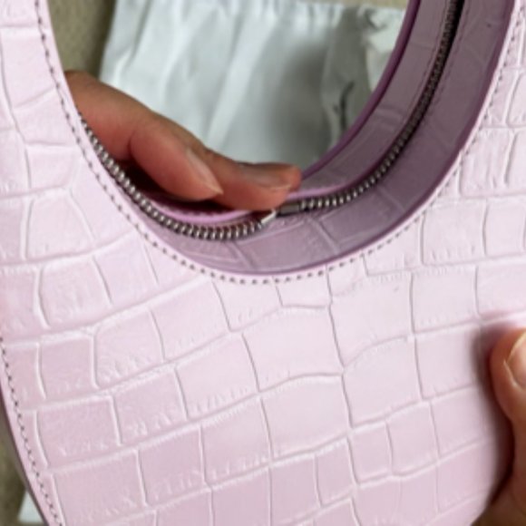 Coperni Mini Swipe Bag in Embossed Pink Leather - Picture 2 of 3